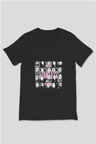 Nicki Minaj Baskılı Unisex Siyah V Yaka Tişört