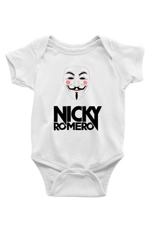 Nicky Romero Baskılı Beyaz Unisex Bebek Body - Zıbın