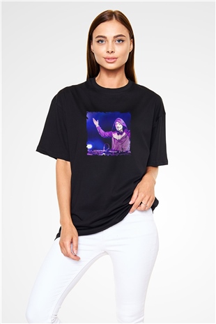 Nicky Romero Baskılı Unisex Oversize Siyah Tişört