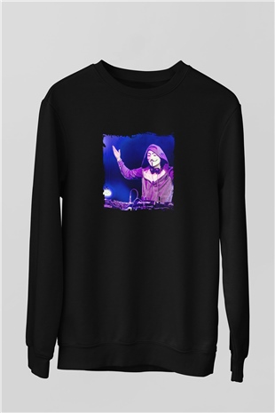 Nicky Romero Baskılı Unisex Siyah Sweatshirt