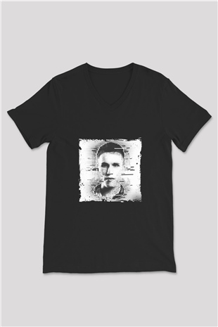 Nicky Romero Baskılı Unisex Siyah V Yaka Tişört