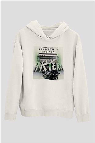 Nicky Romero Beyaz Unisex Kapüşonlu Sweatshirt