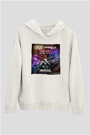 Nicky Romero Beyaz Unisex Kapüşonlu Sweatshirt