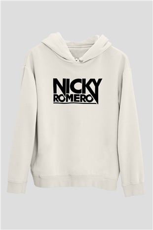 Nicky Romero Beyaz Unisex Kapüşonlu Sweatshirt