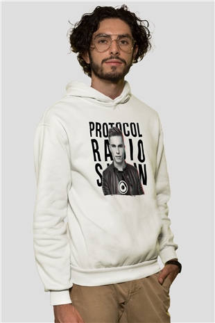 Nicky Romero Beyaz Unisex Kapüşonlu Sweatshirt