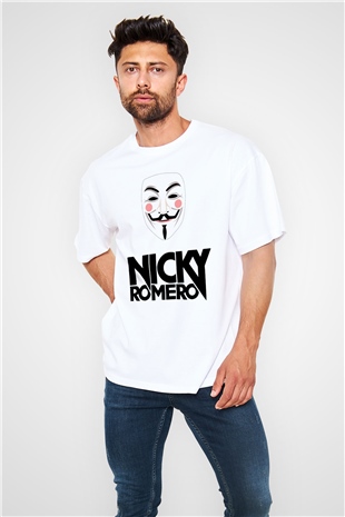 Nicky Romero Beyaz Unisex Oversize Tişört T-Shirt