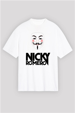 Nicky Romero Beyaz Unisex Oversize Tişört T-Shirt