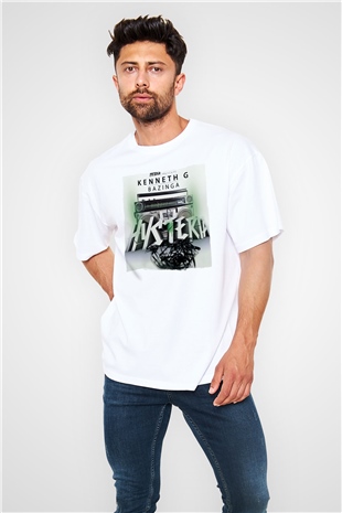 Nicky Romero Beyaz Oversize Tişört Oversize T-shirt - TişörtFabrikası