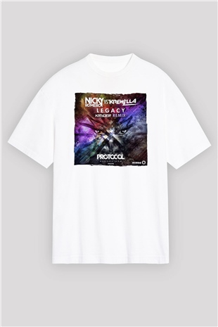 Nicky Romero Beyaz Oversize Tişört Oversize T-shirt - TişörtFabrikası