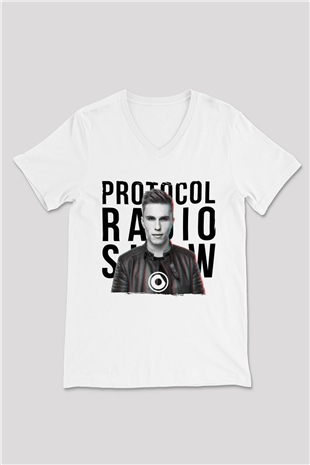 Nicky Romero Beyaz Unisex V Yaka Tişört