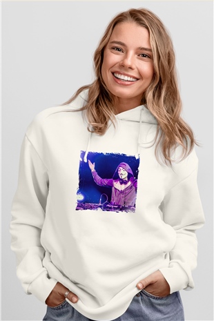 Nicky RomeroBaskılı Beyaz Hoodie