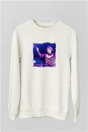 Nicky RomeroBaskılı Beyaz Sweatshirt
