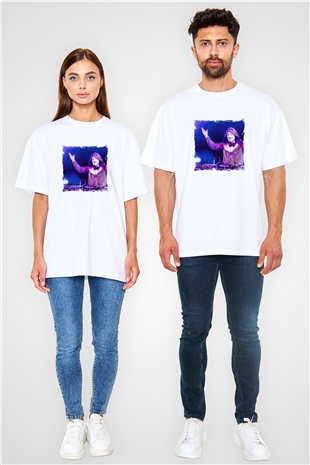 Nicky RomeroBaskılı Beyaz Oversize Tişört