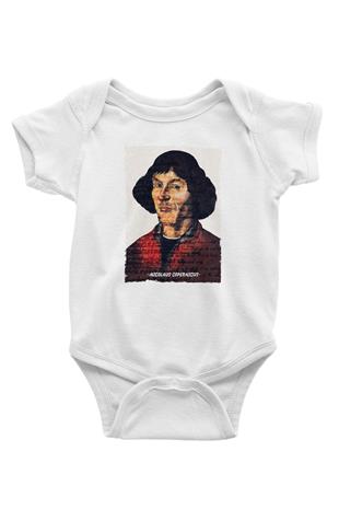 Nicolaus Copernicus Baskılı Beyaz Bebek Body - Zıbın