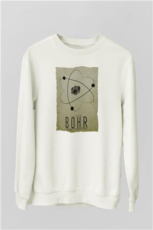 Niehls Bohr Atom Baskılı Unisex Ekru Sweatshirt