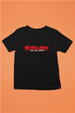 Nightmare on Elm Street Elm Sokağı Baskılı Siyah Unisex Çocuk Tişört
