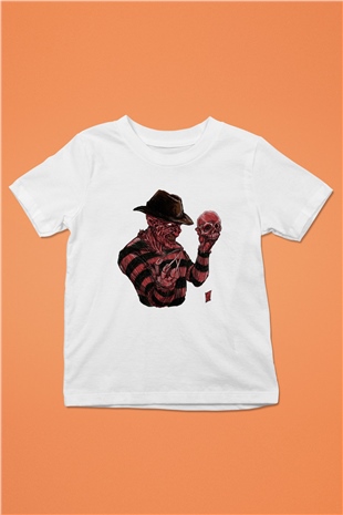 Nightmare on Elm Street Elm Sokağı Baskılı Beyaz Unisex Çocuk Tişört