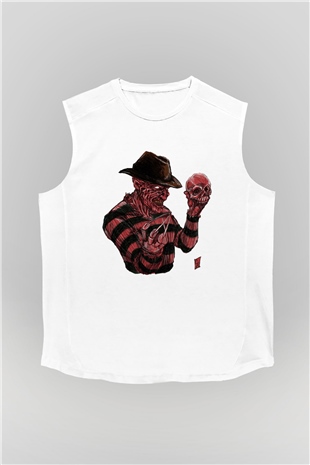 Nightmare on Elm Street Elm Sokağı Beyaz Unisex Kolsuz Tişört