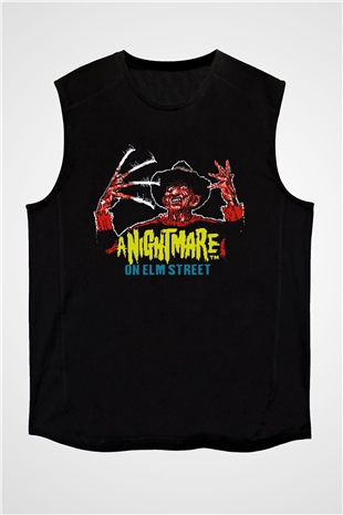 Nightmare on Elm Street Elm Sokağı Siyah Unisex Kolsuz Tişört