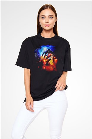 Nightmare on Elm Street Elm Sokağı Siyah Oversize Tişört
