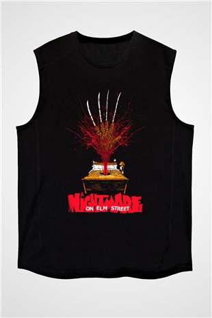 Nightmare on Elm Street Elm Sokağı Siyah Unisex Kolsuz Tişört
