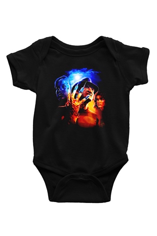 Nightmare on Elm Street Elm Sokağı Siyah Bebek Body - Zıbın