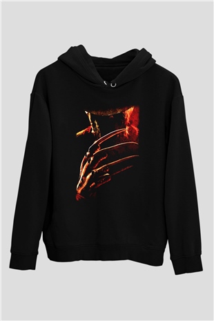 Nightmare on Elm Street Elm Sokağı Siyah Unisex Kapüşonlu Sweatshirt