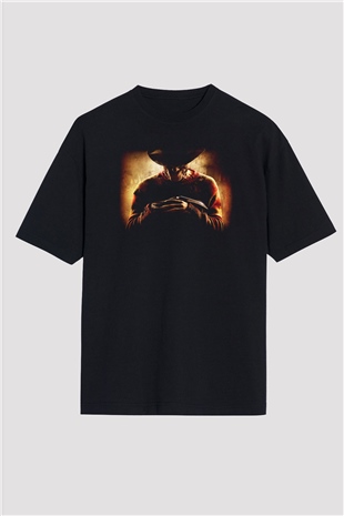 Nightmare on Elm Street Elm Sokağı Siyah Unisex Oversize Tişört