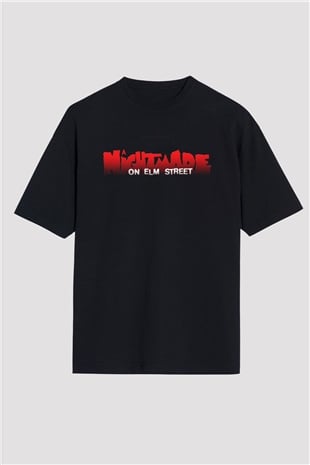 Nightmare on Elm Street Elm Sokağı Siyah Unisex Oversize Tişört