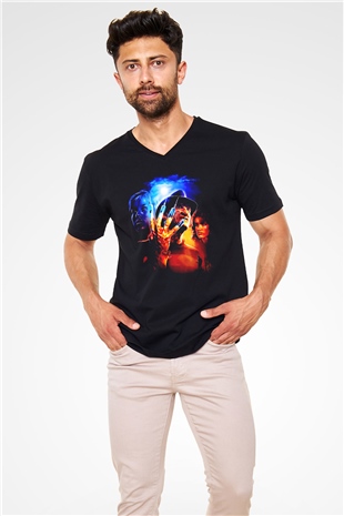 Nightmare on Elm Street Elm Sokağı Siyah Unisex  V Yaka Tişört