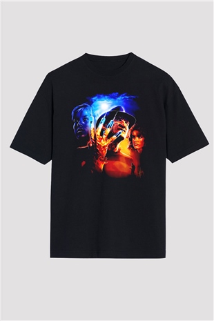 Nightmare on Elm Street Elm Sokağı Siyah Oversize Tişört