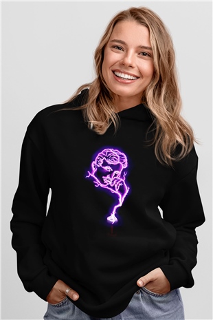 Nikola Tesla Elektrik Baskılı Unisex Siyah Hoodie