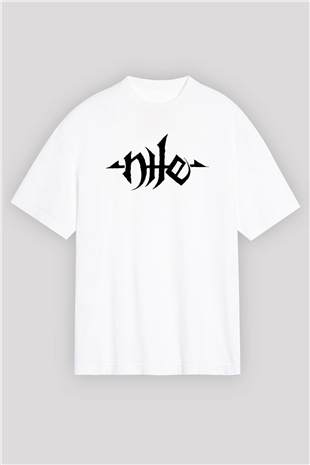 Nile Beyaz Unisex Oversize Tişört T-Shirt
