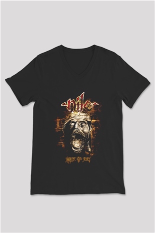 Nile Siyah Unisex V Yaka Tişört T-Shirt