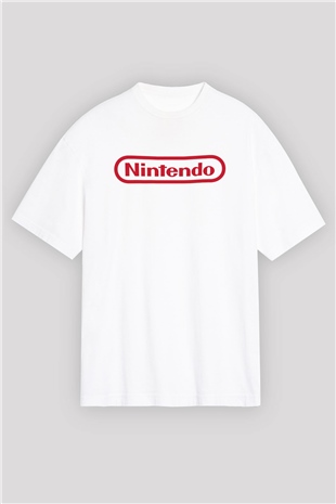Nintendo Beyaz Unisex Oversize Tişört T-Shirt