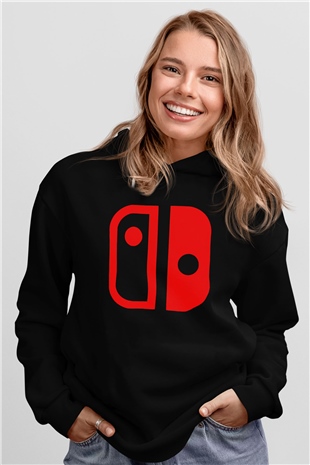 Nintendo Siyah Unisex Hoodie