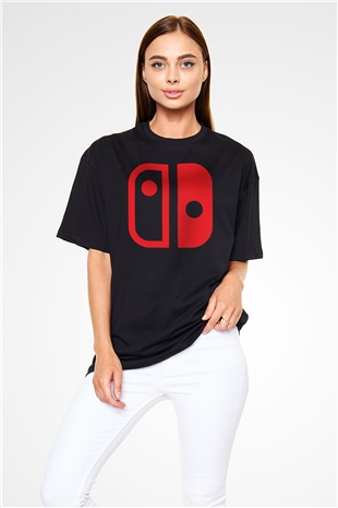 Nintendo Siyah Unisex Oversize Tişört T-Shirt