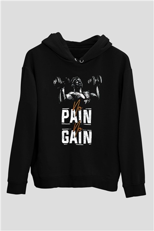 No pain No gainSiyah  Unisex Hoodie
