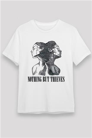 Nocturnal Depression Baskılı Unisex Beyaz Tişört - Tshirt
