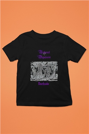 Nocturnal Depression Baskılı Unisex Siyah Çocuk Tişört - Tshirt