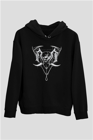 Nocturnal Depression Baskılı Unisex Siyah Kapüşonlu Sweatshirt