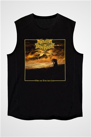 Nocturnal Depression Baskılı Unisex Siyah Kolsuz Tişört - Tshirt