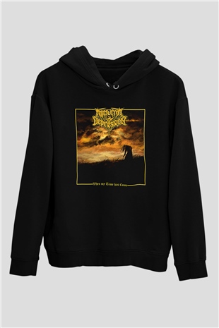 Nocturnal Depression Baskılı Unisex Siyah Kapüşonlu Sweatshirt