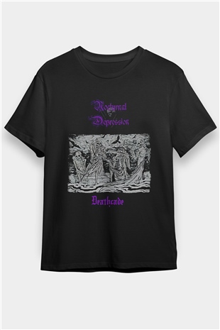 Nocturnal Depression Baskılı Unisex Siyah Tişört - Tshirt