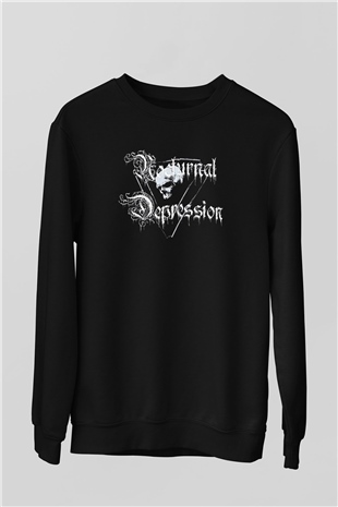 Nocturnal Depression Baskılı Unisex Siyah Sweatshirt
