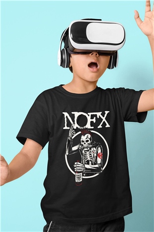 NOFX Baskılı Siyah Unisex Çocuk Tişört