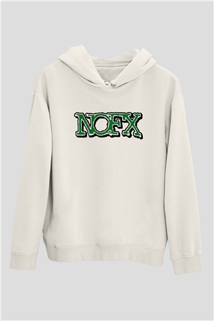 NOFX Beyaz Unisex Kapüşonlu Sweatshirt