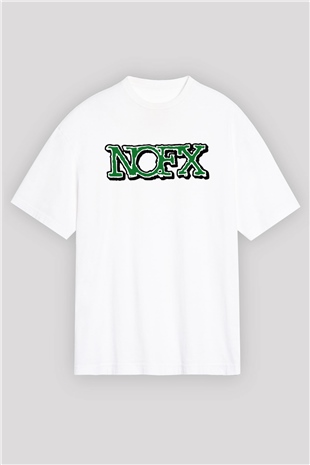 NOFX Beyaz Oversize Tişört Oversize T-shirt - TişörtFabrikası