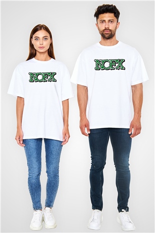 NOFX Beyaz Oversize Tişört Oversize T-shirt - TişörtFabrikası