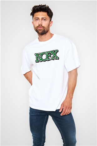 NOFX Beyaz Oversize Tişört Oversize T-shirt - TişörtFabrikası